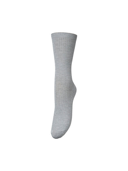 Telma Solid strømper - Light Grey Melange